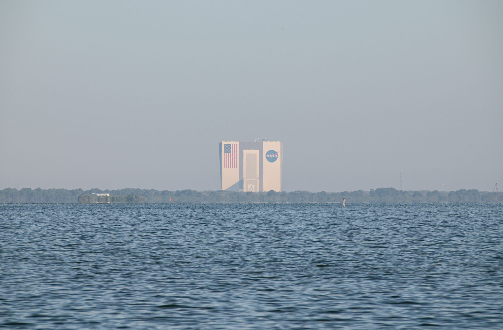 NASA's Vehicle Assembly Building as seen from across the Banana River.